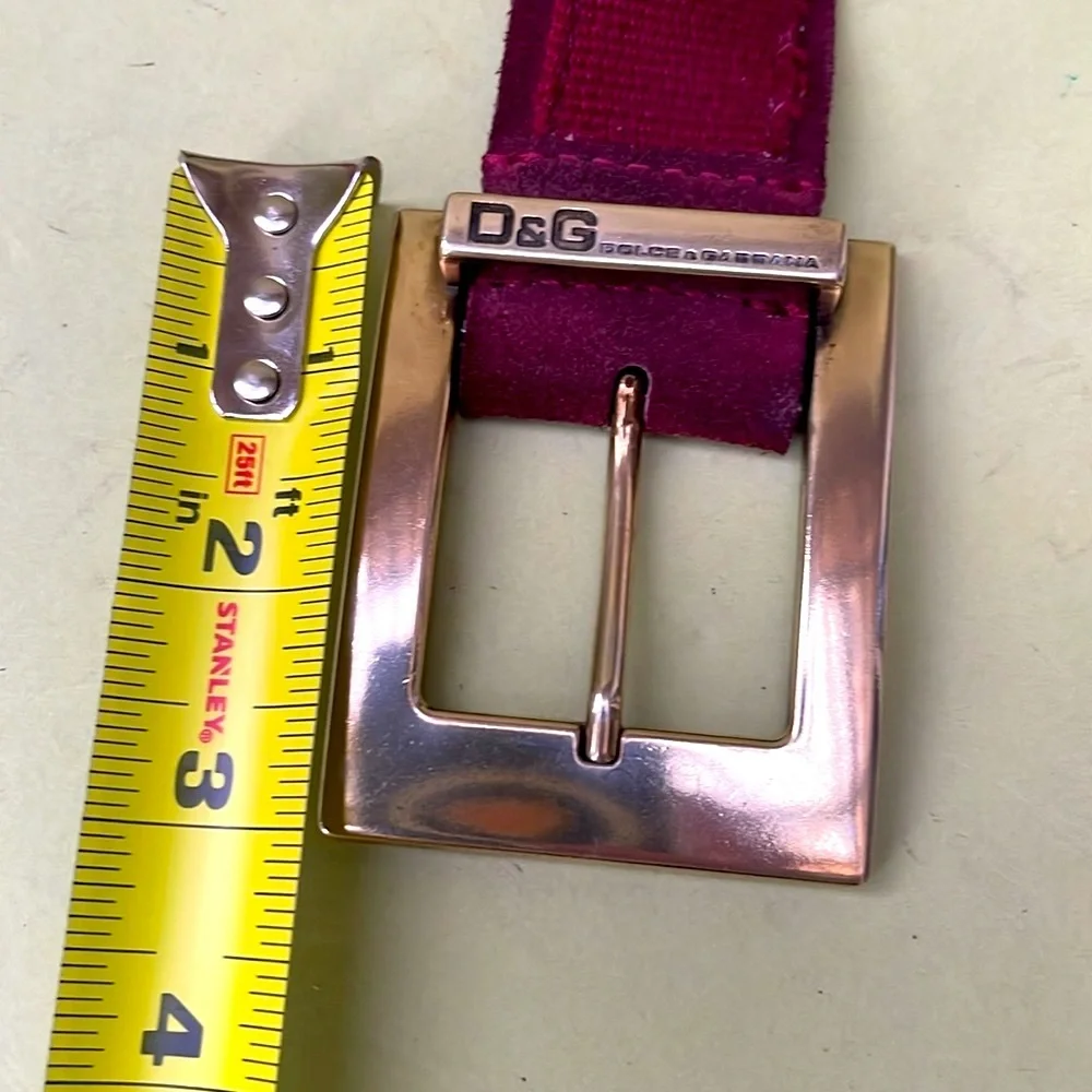 Vintage burgundy/pink Dolce & Gabbana leather/canvas large belt